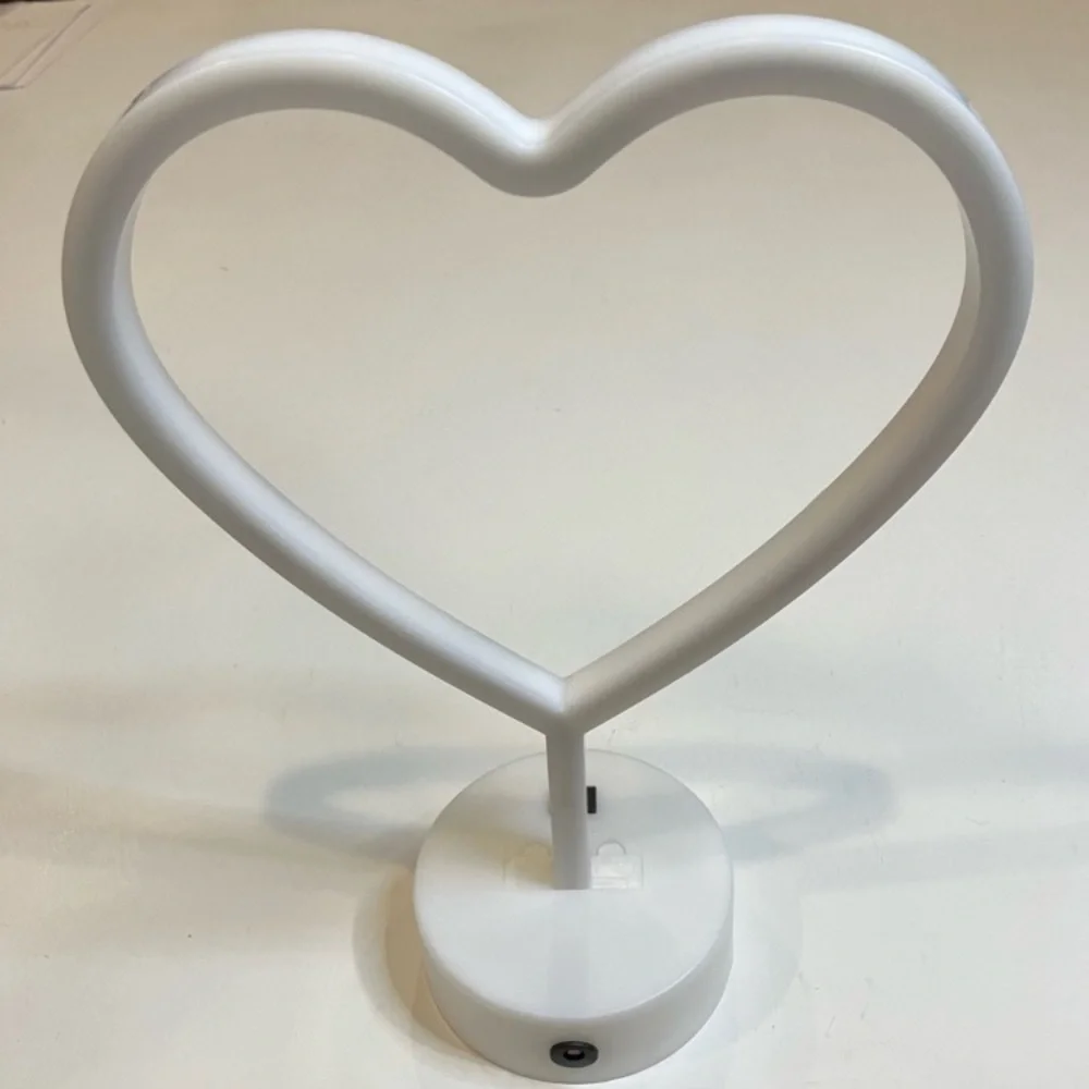 LED Neon Pink Heart Table Light